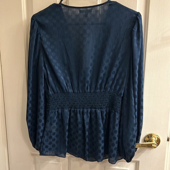 Size S - Max Studio, Dark Teal V Neck Blouse - Picture 4 of 8